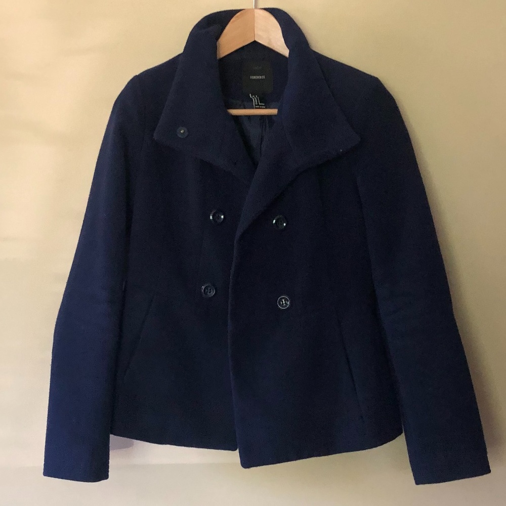 Forever 21 Dark Blue Pea Coat